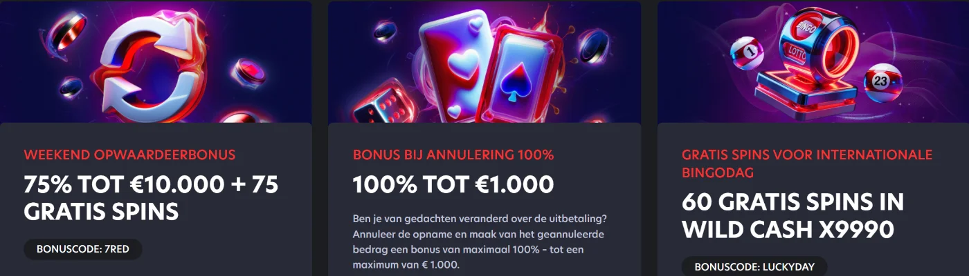 1RED Casino Promoties